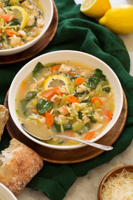 Spinach and Orzo Chicken Soup