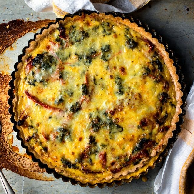 Spinach and Roasted Red Pepper Quiche