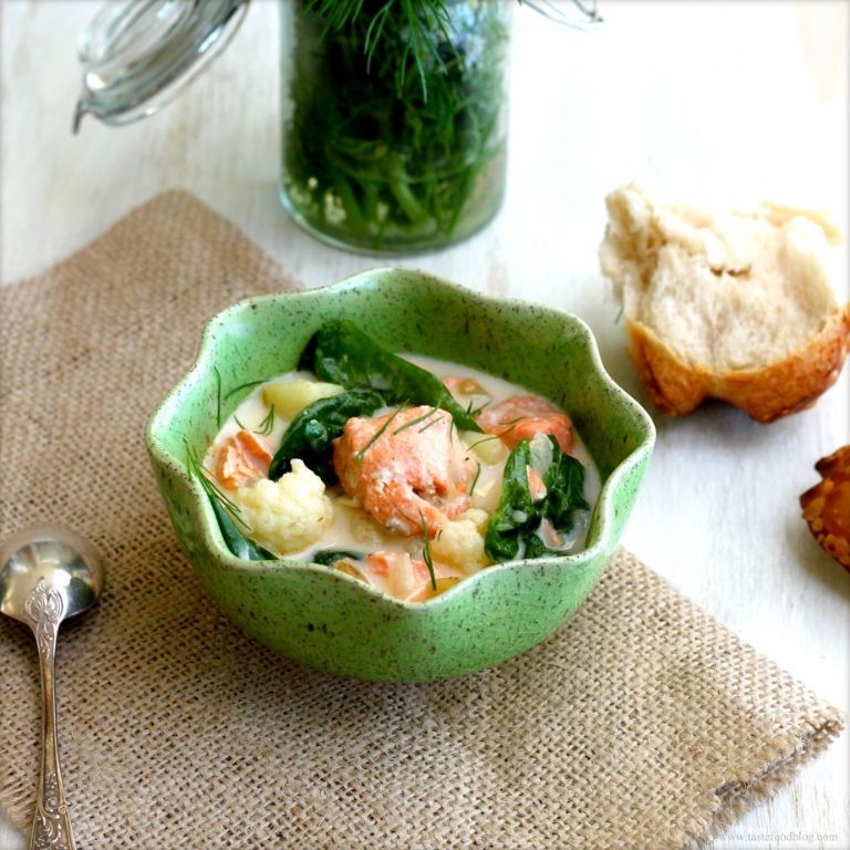 Spinach and Salmon Chowder