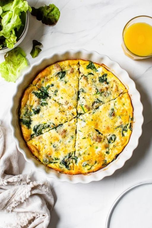Spinach and Sausage Quiche