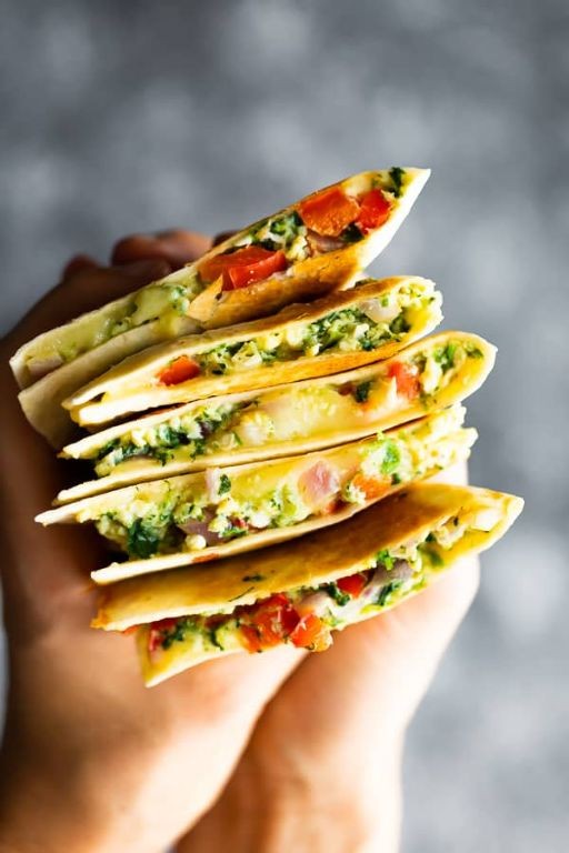 Spinach and Tomato Breakfast Quesadilla