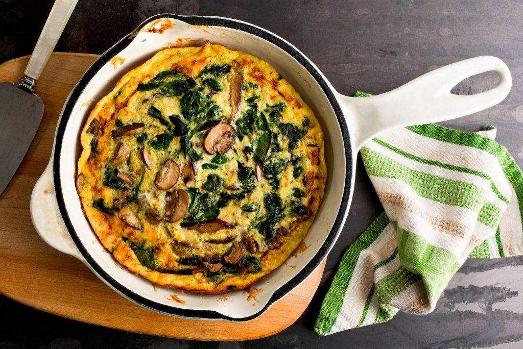 Spinach and mushroom lactation frittata