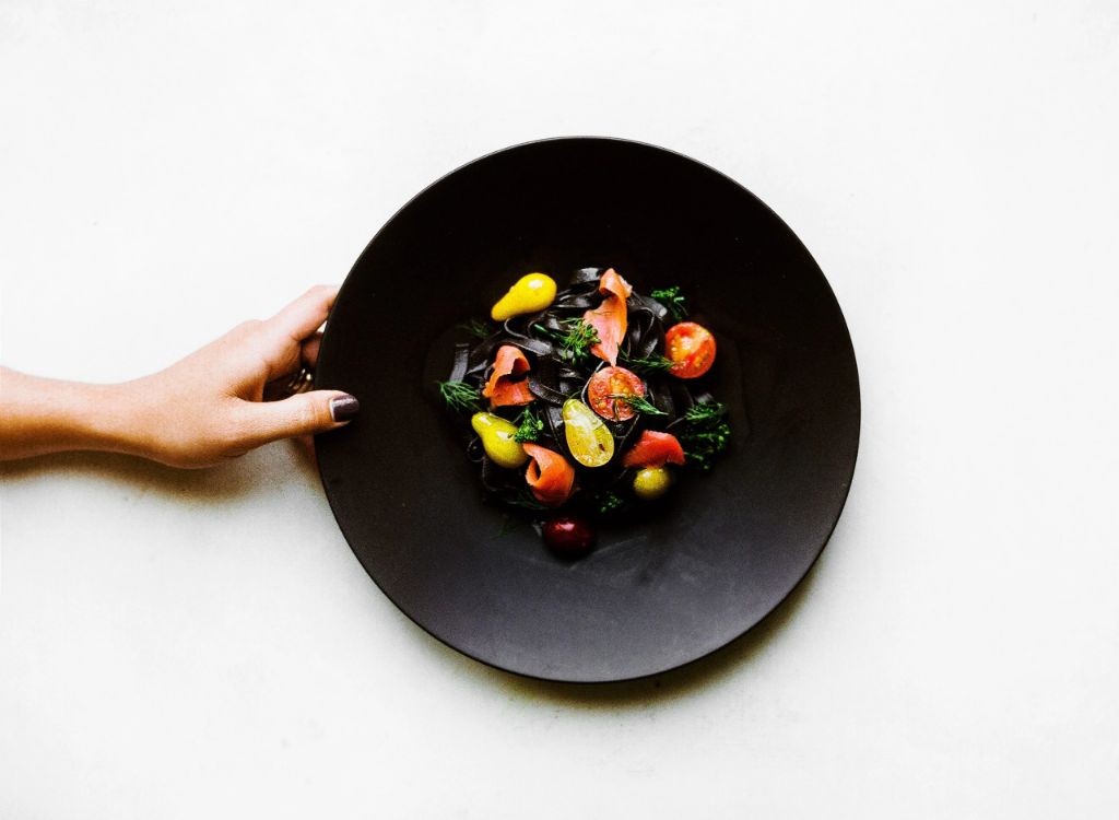 Squid Ink Pasta with Smoked Salmon and Dill