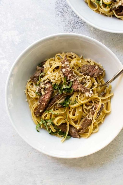 Steak Pasta Carbonara
