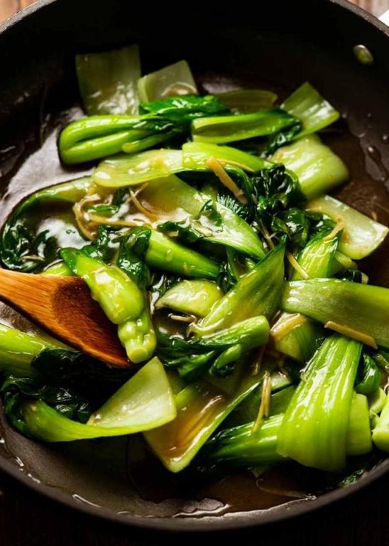 Steamed Bok Choy with Ginger Soy Sauce