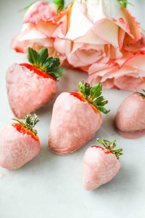 Strawberries Dipped in Ruby Chocolate