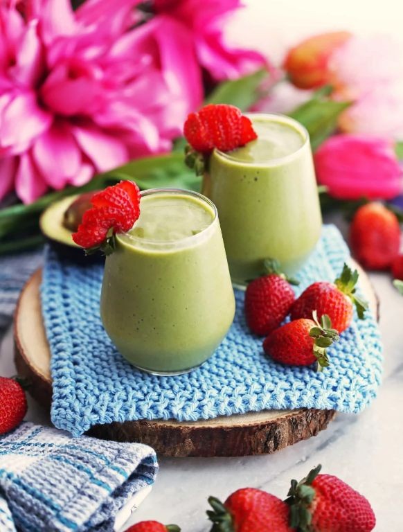 Strawberry Avocado Protein Shake