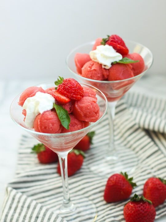 Strawberry Basil Sorbet