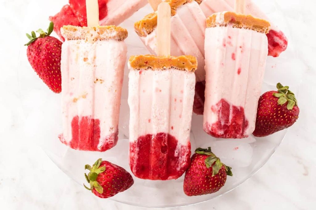 Strawberry Cheesecake Popsicles