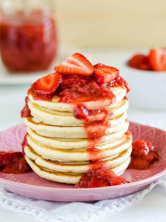 Strawberry Cream Cheese Pancakes