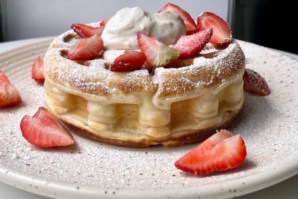 Strawberry Cream Cheese Stuffed Waffles