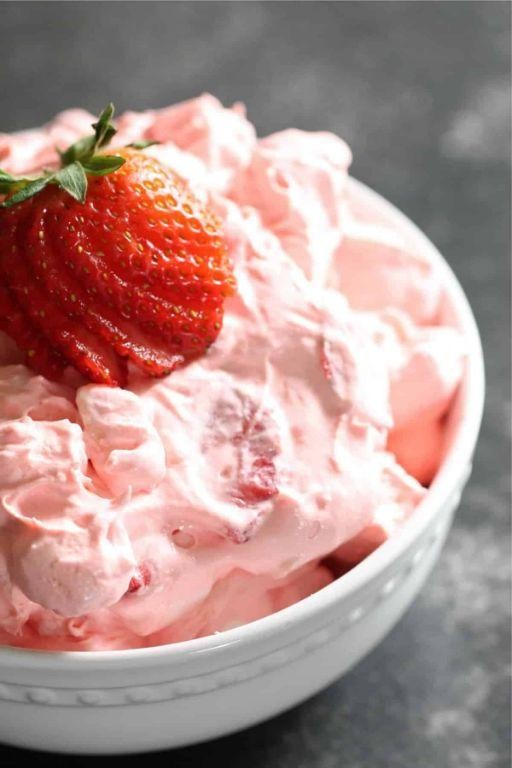 Strawberry Fluff Salad with Fresh Berries