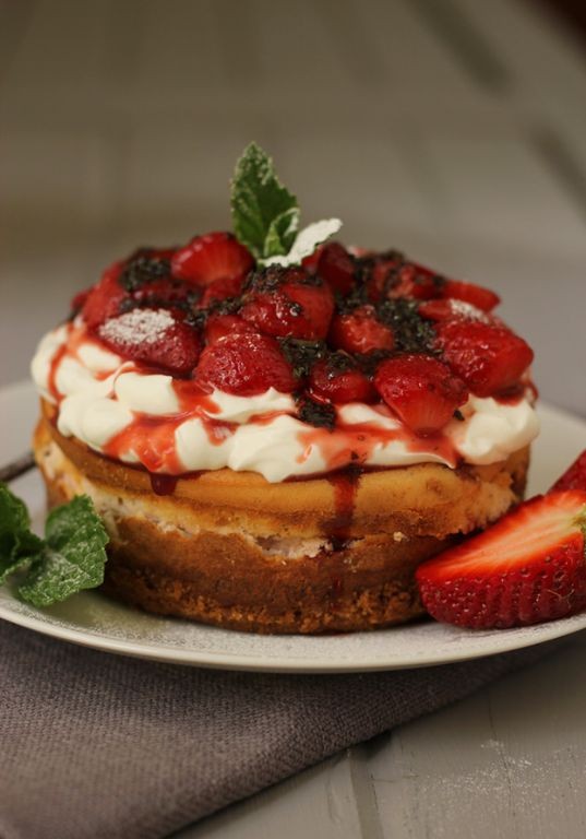 Strawberry Mint Cheesecake Topping