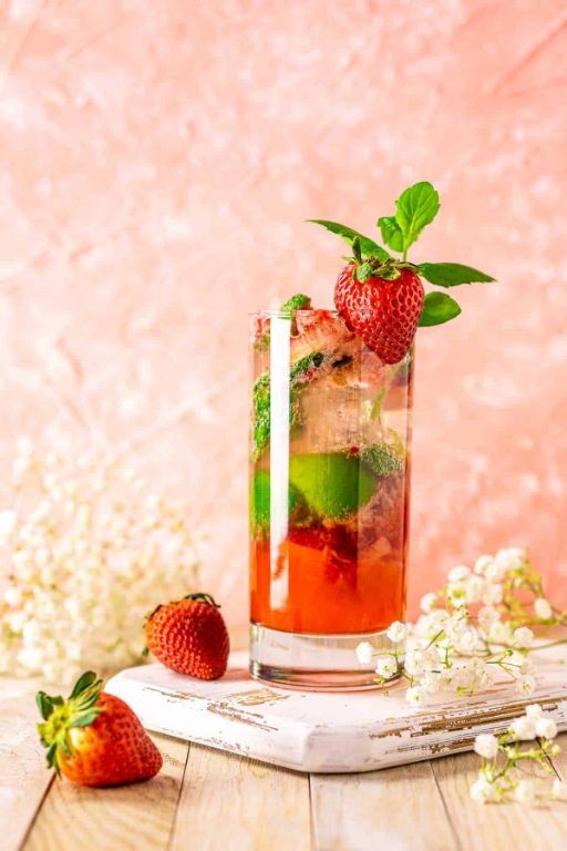 Strawberry Mojito with Fresh Mint