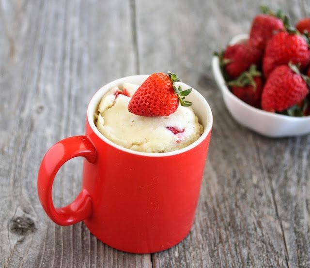 Strawberry Mug Muffin with Whipped Cream