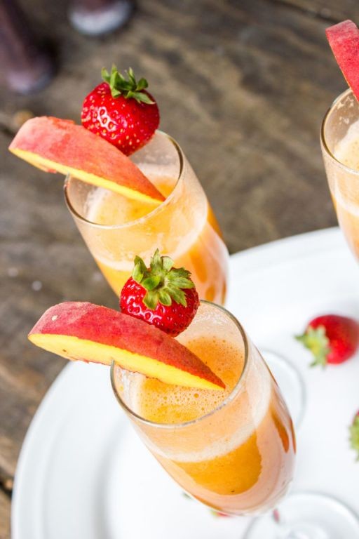 Strawberry Peach Bellini