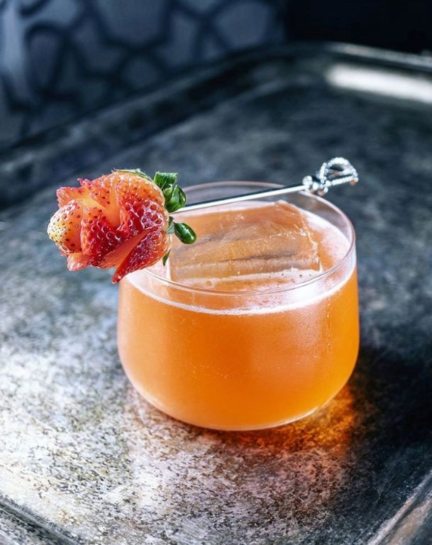 Strawberry Pineapple Rum Cocktail