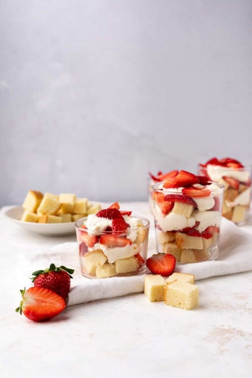 Strawberry Shortcake Parfait with Whipped Cream