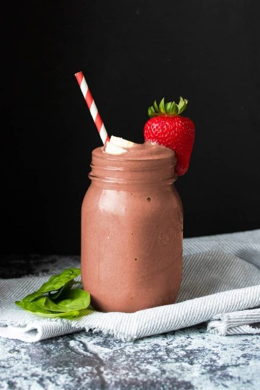 Strawberry Spinach Protein Smoothie