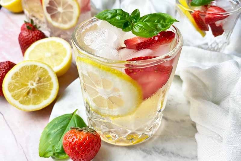 Strawberry and Basil Infused Water