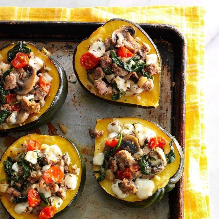 Stuffed Acorn Squash with Turkey Sausage