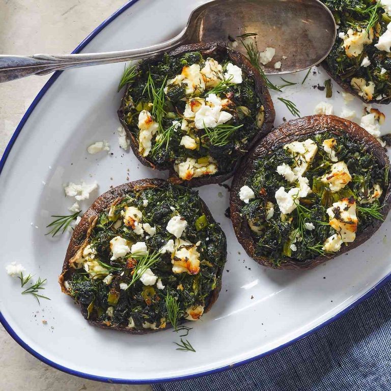 Stuffed Portobello Mushrooms with Spinach and Feta