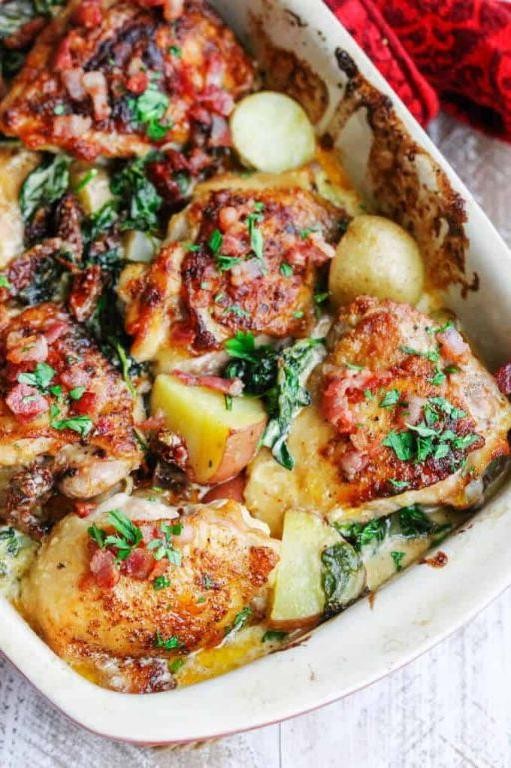 Sun-Dried Tomato Chicken and Potato Bake