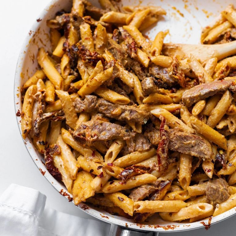 Sun-Dried Tomato Steak Pasta