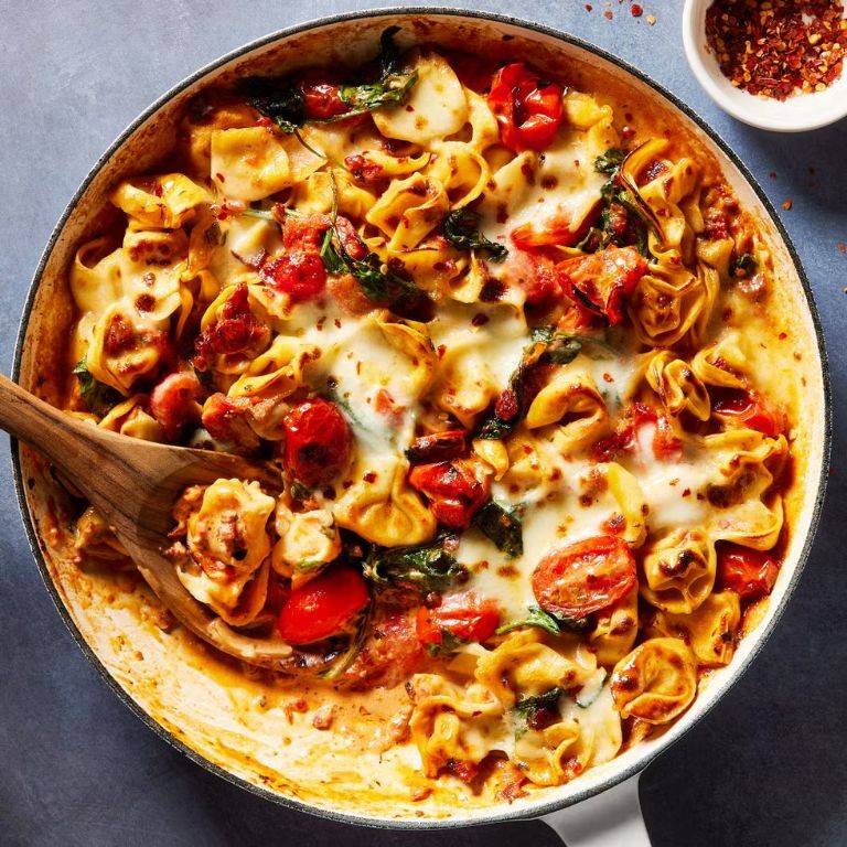 Sun-Dried Tomato and Artichoke Tortellini Bake