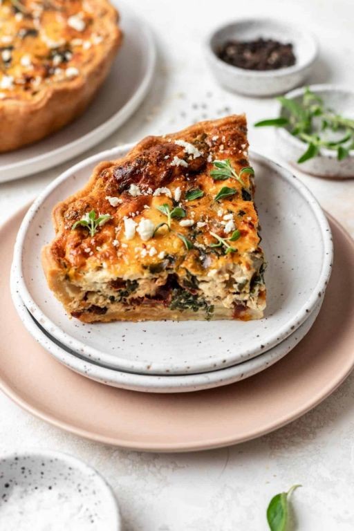 Sun-Dried Tomato and Spinach Quiche