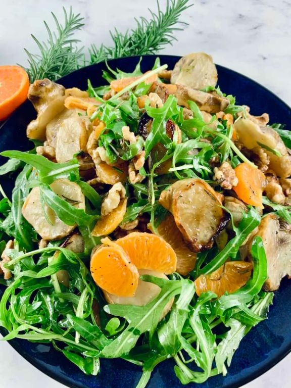 Sunchoke Salad with Arugula and Walnuts