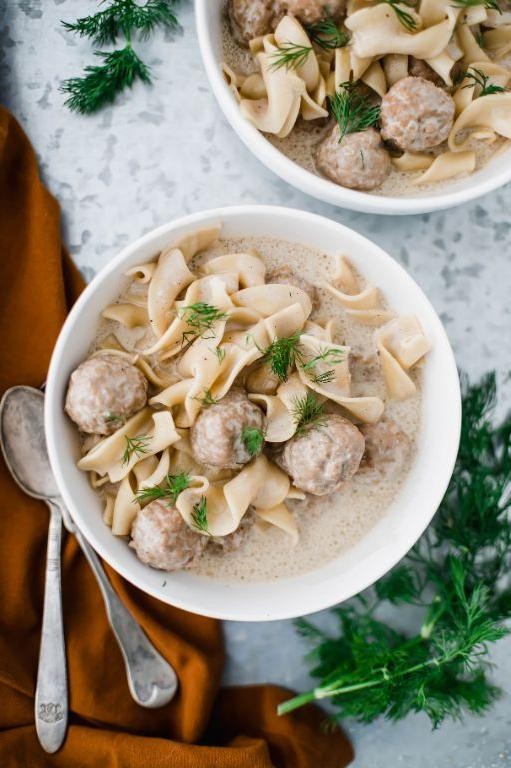 Swedish Meatball Soup with Dill and Cream