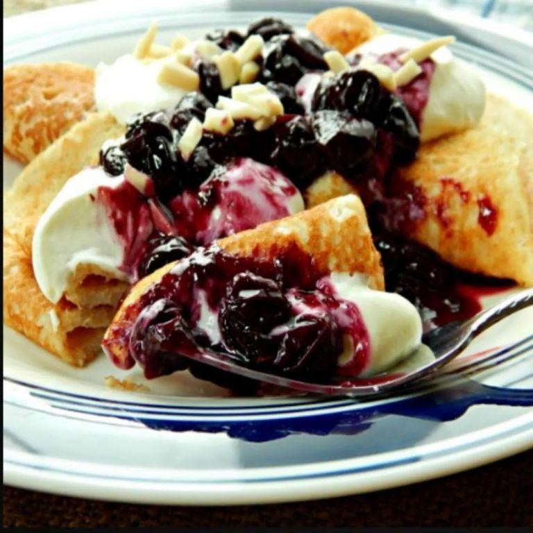 Swedish Pancakes with Blueberry Sauce