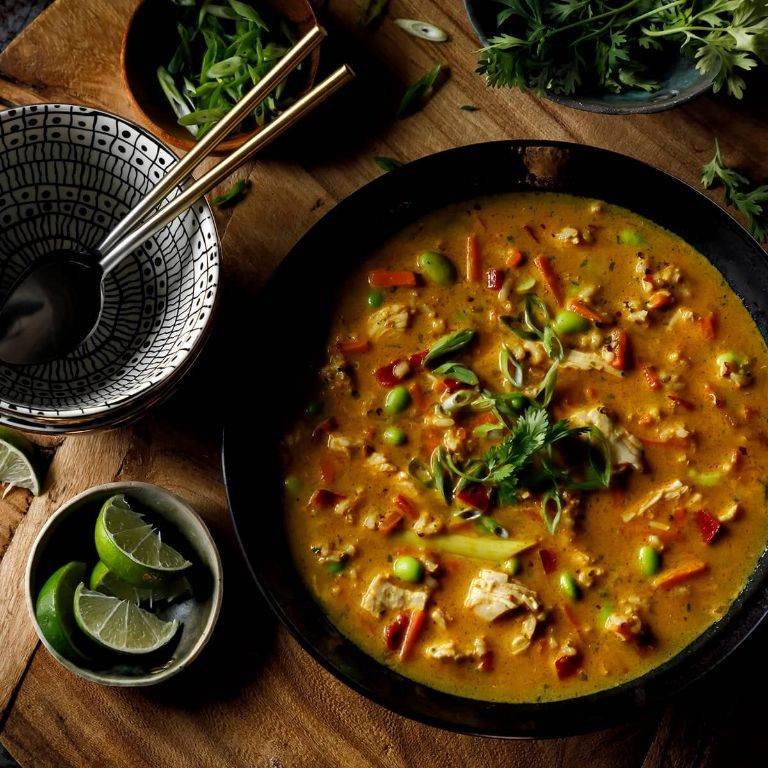 Sweet Basil and Coconut Curry Soup