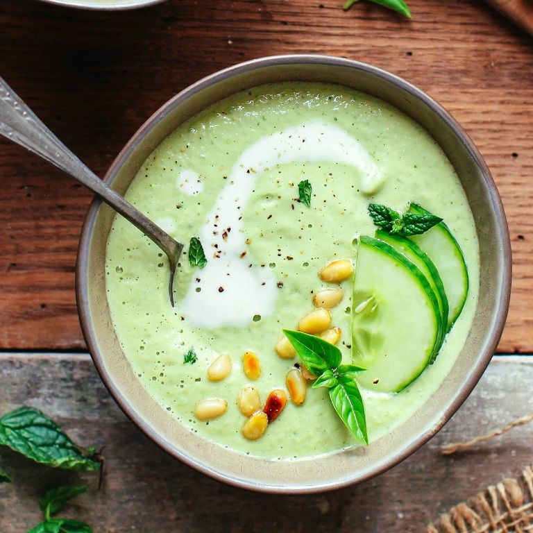 Sweet Basil and Cucumber Gazpacho