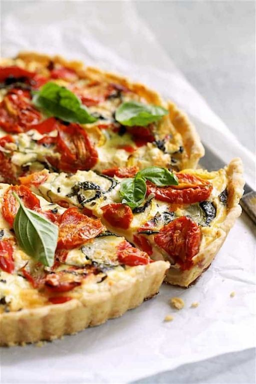 Sweet Basil and Goat Cheese Tart