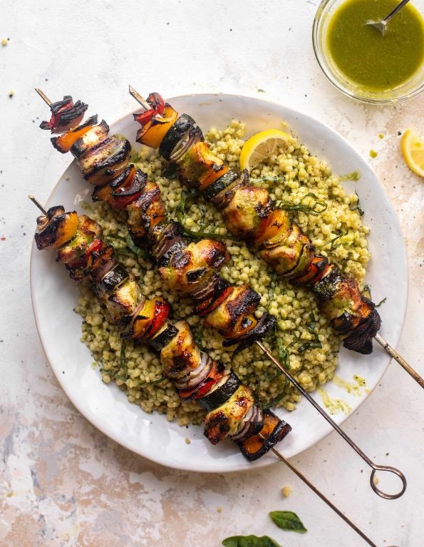 Sweet Basil and Grilled Chicken Skewers