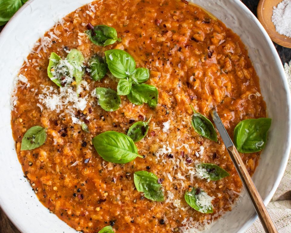 Sweet Basil and Parmesan Risotto