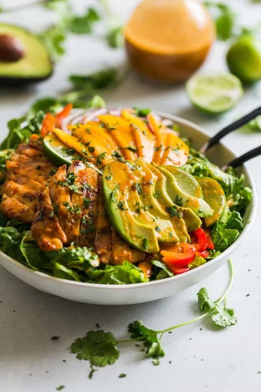 Sweet Chili Lime Chicken Chunks and Mango Salad
