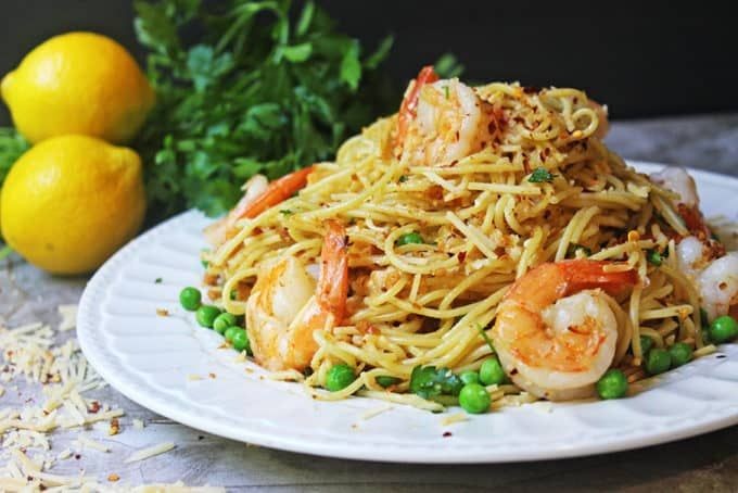 Sweet Pea and Shrimp Scampi