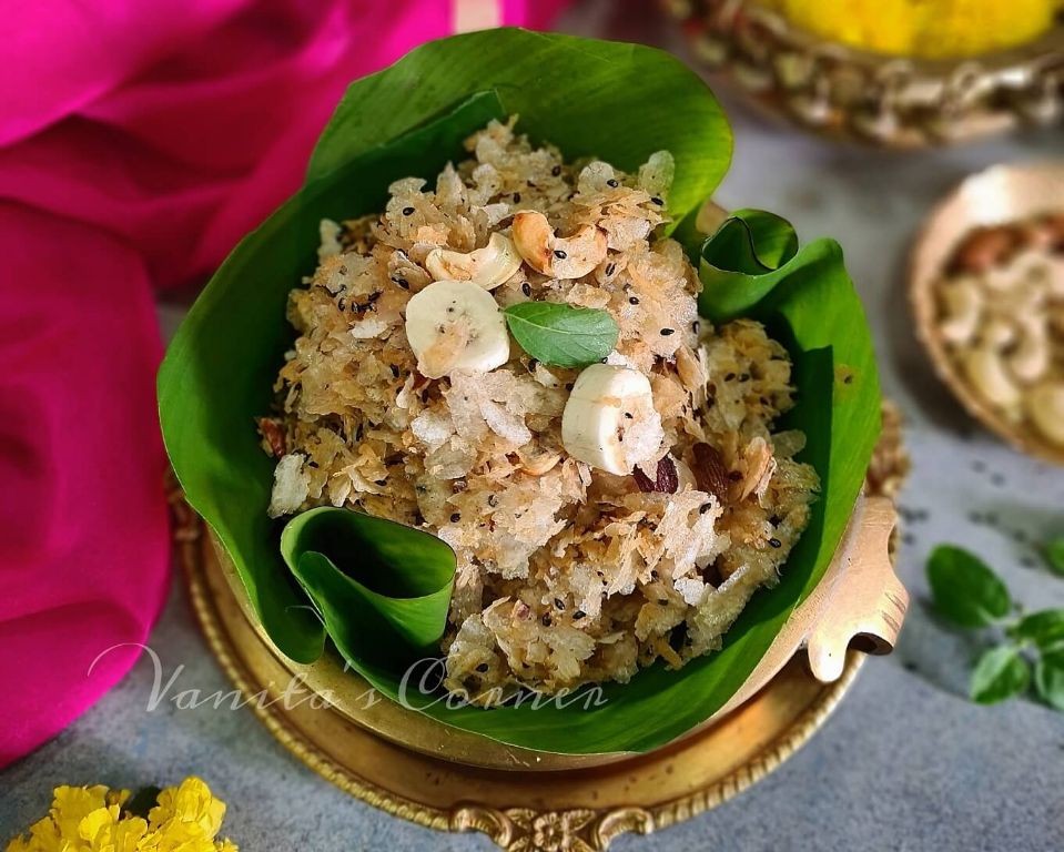 Sweet Poha with Jaggery and Nuts