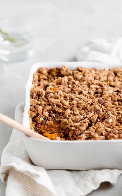 Sweet Potato Casserole with Oat Streusel