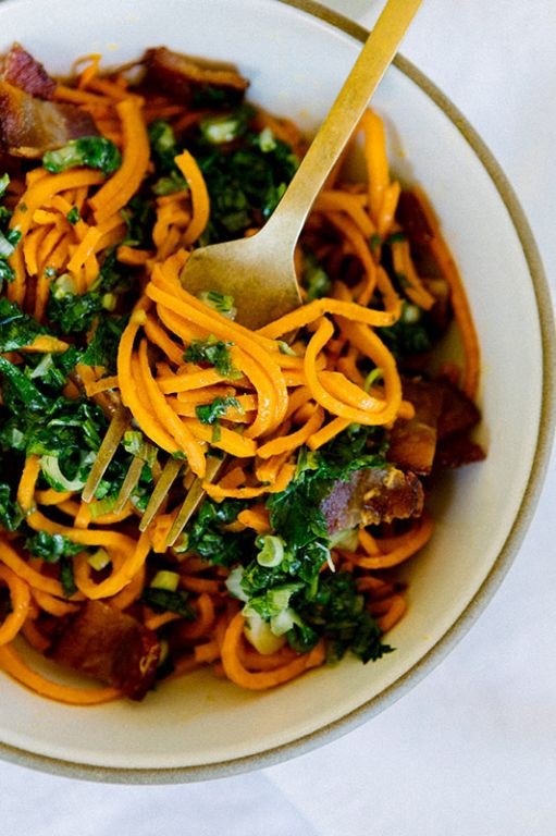 Sweet Potato Noodles with Chimichurri Sauce