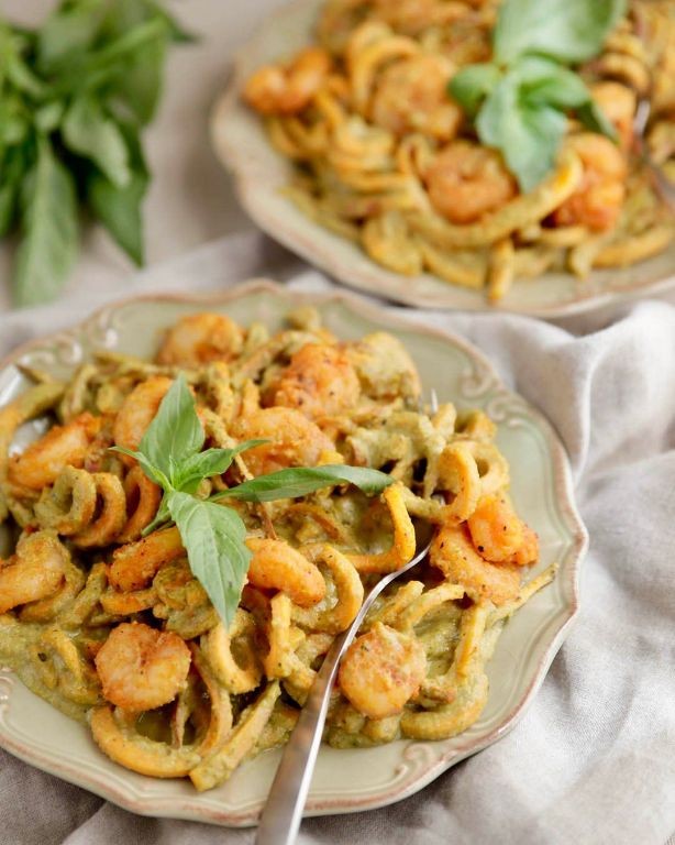 Sweet Potato Noodles with Garlic Shrimp