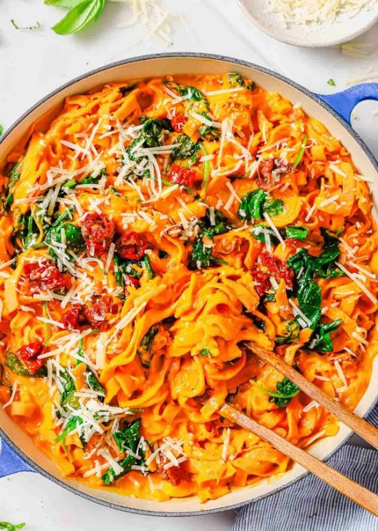 Sweet Potato Noodles with Sun-Dried Tomato Pesto
