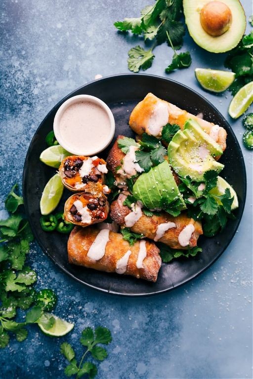 Sweet Potato and Black Bean Spring Rolls