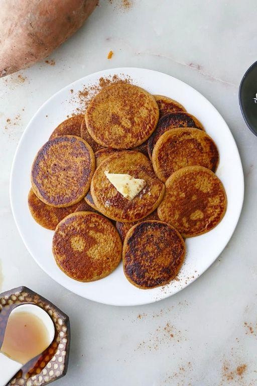 Sweet Potato and Chickpea Protein Pancakes