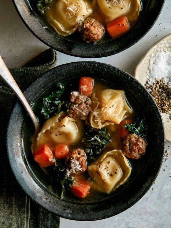Sweet Potato and Kale Tortellini Soup