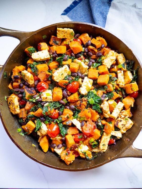 Sweet Potato and Tempeh High Protein Hash