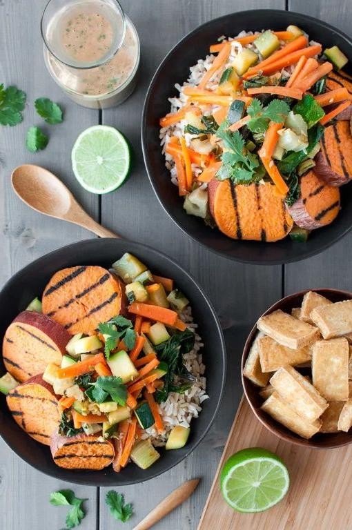 Sweet Potato and Tofu Stir-Fry with Peanut Sauce